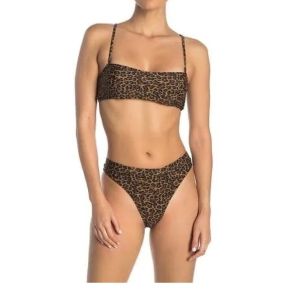 Kendell + Kylie Other - NWT KENDALL & KYLIE Leopard Print Bandeau Hi Waist Two Piece Bikni Swim Wear
